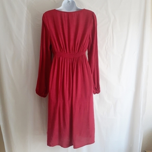 Isabel Maternity Long Sleeves Smocked Floral Jacquard Print Dress Size S - Picture 2 of 16